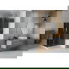 Mexen Rio square shower cubicle 70 x 70 cm, Graphite, Chrome + shower tray Flat, White - 860-070-070-01-40-4010