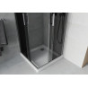 Mexen Rio square shower cabin 80 x 80 cm, graphite, chrome + Flat, white shower tray - 860-080-080-01-40-4010
