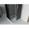 Mexen Rio Square Shower Enclosure 80 x 80 cm, Graphite, Chrome + Flat Shower Tray, White - 860-080-080-01-40-4010