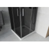 Mexen Rio square shower cabin 80 x 80 cm, graphite, chrome + Flat, white shower tray - 860-080-080-01-40-4010