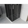 Mexen Rio Square Shower Enclosure 80 x 80 cm, Graphite, Chrome + Flat Shower Tray, White - 860-080-080-01-40-4010