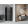 Mexen Rio square shower cabin 80 x 80 cm, graphite, chrome + Flat, white shower tray - 860-080-080-01-40-4010
