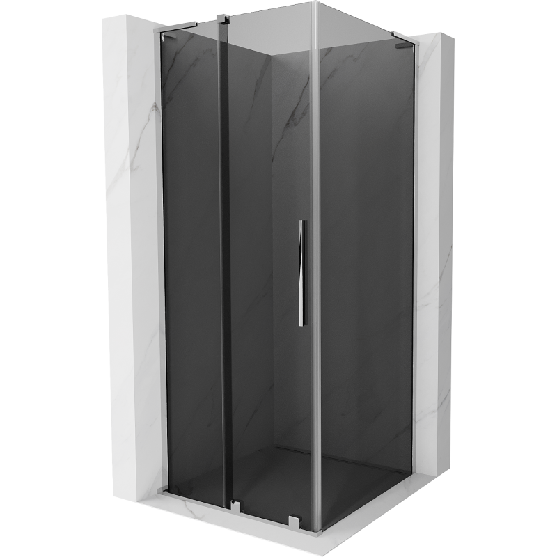 Mexen Velar L sliding shower cabin 100 x 100 cm, graphite, chrome - 871-100-100-43-01