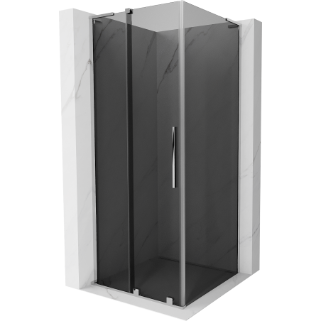 Mexen Velar L sliding shower cabin 100 x 100 cm, graphite, chrome - 871-100-100-43-01