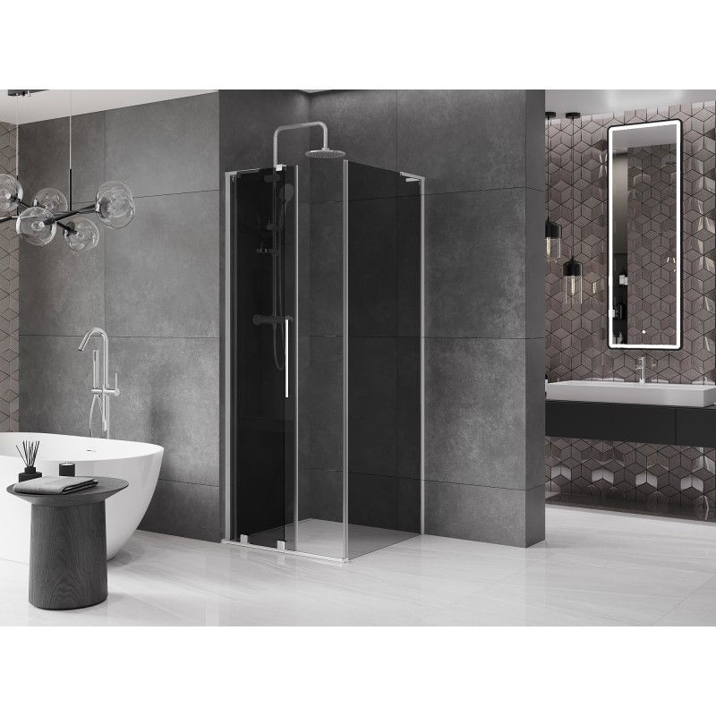 Mexen Velar L sliding shower cabin 110 x 110 cm, graphite, chrome - 871-110-110-43-01