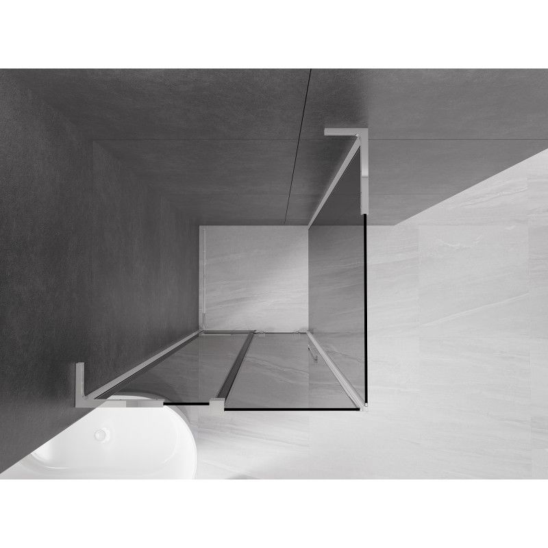 Mexen Velar L sliding shower cabin 100 x 100 cm, graphite, chrome - 871-100-100-43-01