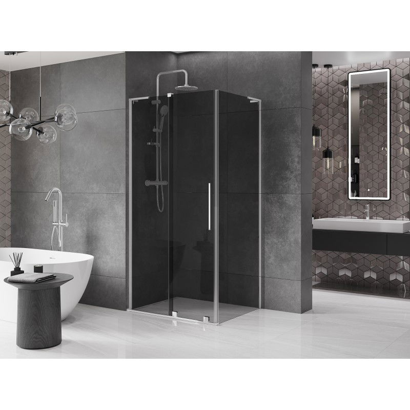 Mexen Velar L sliding shower cabin 100 x 70 cm, graphite, chrome - 871-100-070-43-01