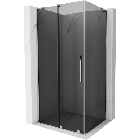 Mexen Velar L sliding shower enclosure 100 x 75 cm, graphite, chrome - 871-100-075-43-01