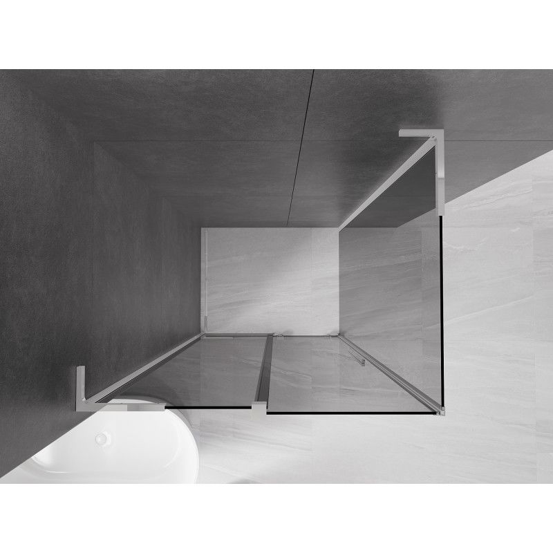 Mexen Velar L sliding shower cabin 100 x 110 cm, graphite, chrome - 871-100-110-43-01