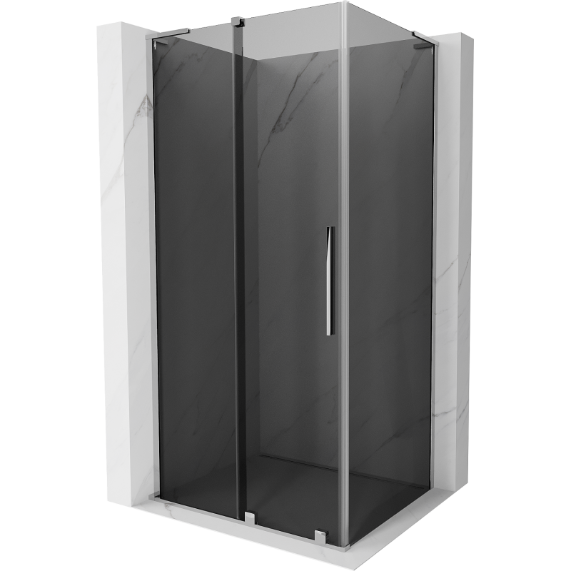 Mexen Velar L sliding shower enclosure 120 x 90 cm, graphite, chrome - 871-120-090-43-01