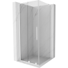 Mexen Velar L sliding shower enclosure 100 x 100 cm, transparent, white - 871-100-100-03-20