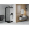 Mexen Rio shower cabin square 80 x 80 cm, transparent, black + Flat shower tray, black - 860-080-080-70-00-4070B