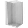 Mexen Velar L sliding shower enclosure 100 x 90 cm, transparent, white - 871-100-090-03-20
