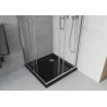 Mexen Rio square shower enclosure 80 x 80 cm, transparent, chrome + Flat tray, black - 860-080-080-01-00-4070