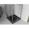 Mexen Rio square shower enclosure 80 x 80 cm, transparent, chrome + Flat tray, black - 860-080-080-01-00-4070