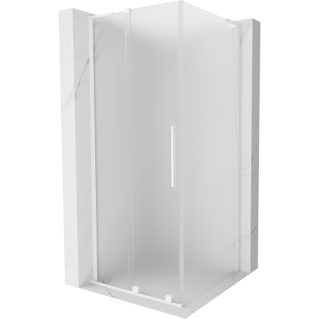 Mexen Velar L shower cabin sliding 110 x 110 cm, frosted, white - 871-110-110-33-20