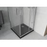 Mexen Rio 90 x 90 cm square shower cabin, frost, chrome + Flat black shower tray - 860-090-090-01-30-4070