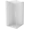 Mexen Velar L sliding shower cabin 100 x 100 cm, frosted, white - 871-100-100-33-20