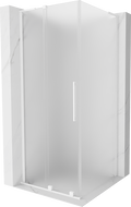 Mexen Velar L sliding shower cabin 120 x 120 cm, frosted, white - 871-120-120-33-20