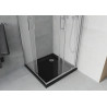 Mexen Rio 90 x 90 cm square shower cabin, frost, chrome + Flat black shower tray - 860-090-090-01-30-4070