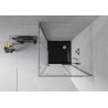 Mexen Rio 90 x 90 cm square shower cabin, frost, chrome + Flat black shower tray - 860-090-090-01-30-4070