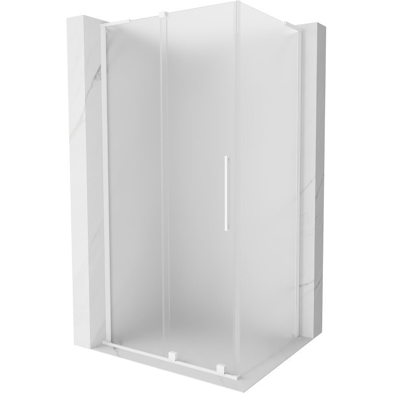 Mexen Velar L sliding shower cabin 100 x 75 cm, frost, white - 871-100-075-33-20