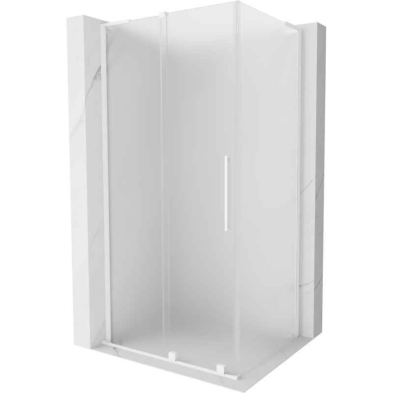Mexen Velar L sliding shower cabin 90 x 75 cm, frost, white - 871-090-075-33-20