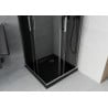 Mexen Rio 90 x 90 cm Square Shower Cabin, Graphite, Chrome + Flat Tray, Black - 860-090-090-01-40-4070