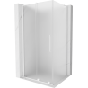 Mexen Velar L sliding shower cabin 120 x 110 cm, frosted, white - 871-120-110-33-20