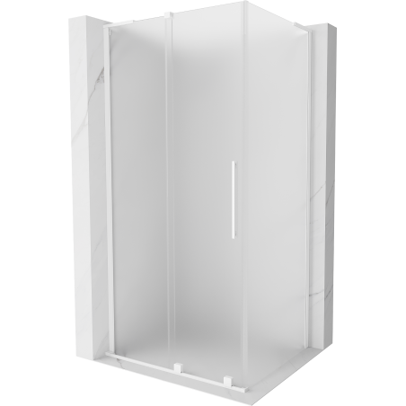 Mexen Velar L shower enclosure sliding 110 x 100 cm, frosted, white - 871-110-100-33-20