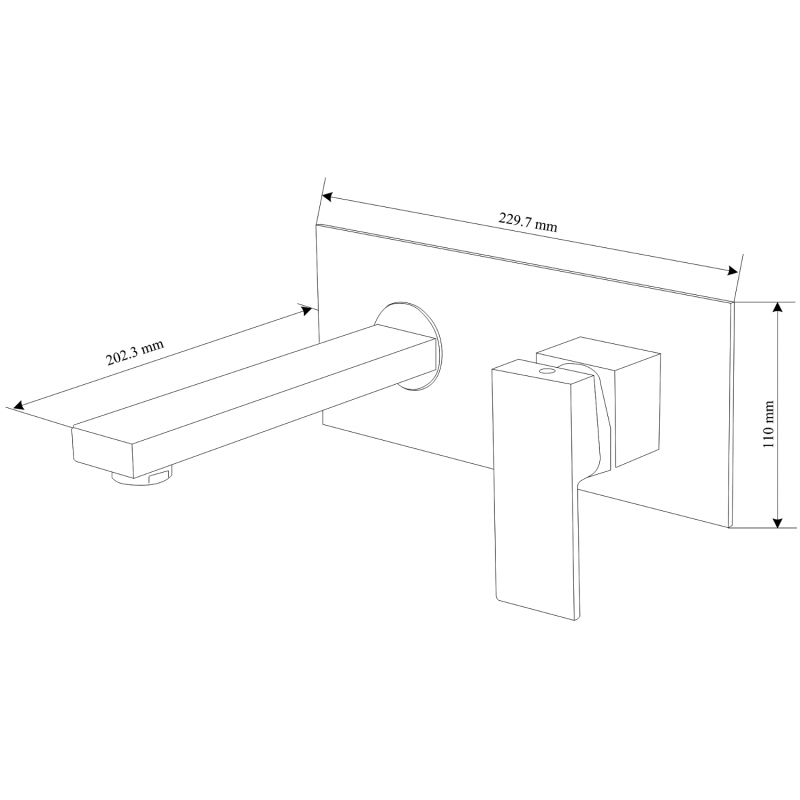 Mexen Cube concealed washbasin faucet, chrome - 73115-00
