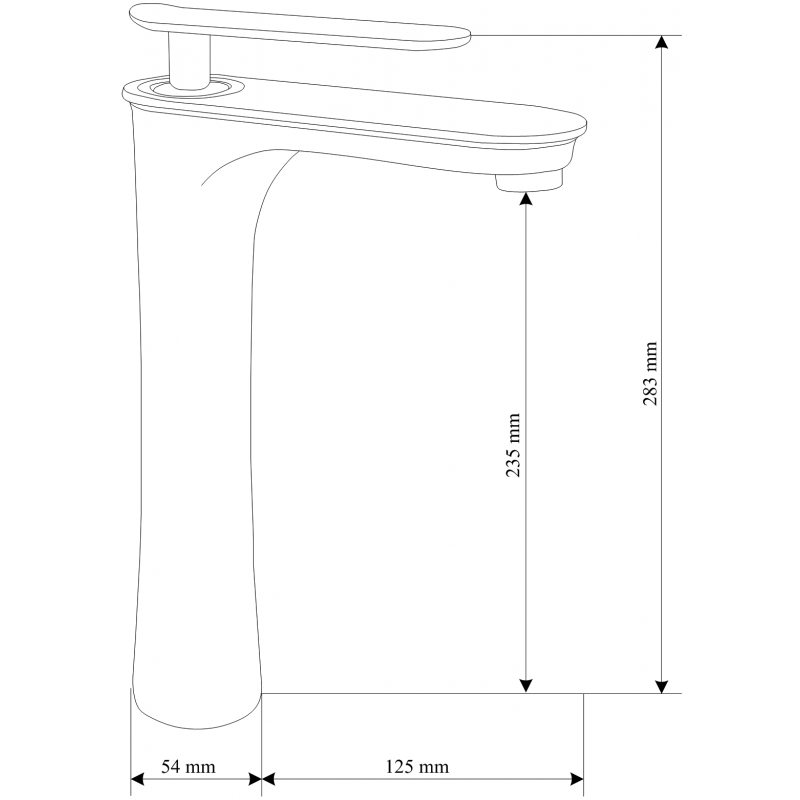 Mexen Trinity high black washbasin faucet - 72610-70