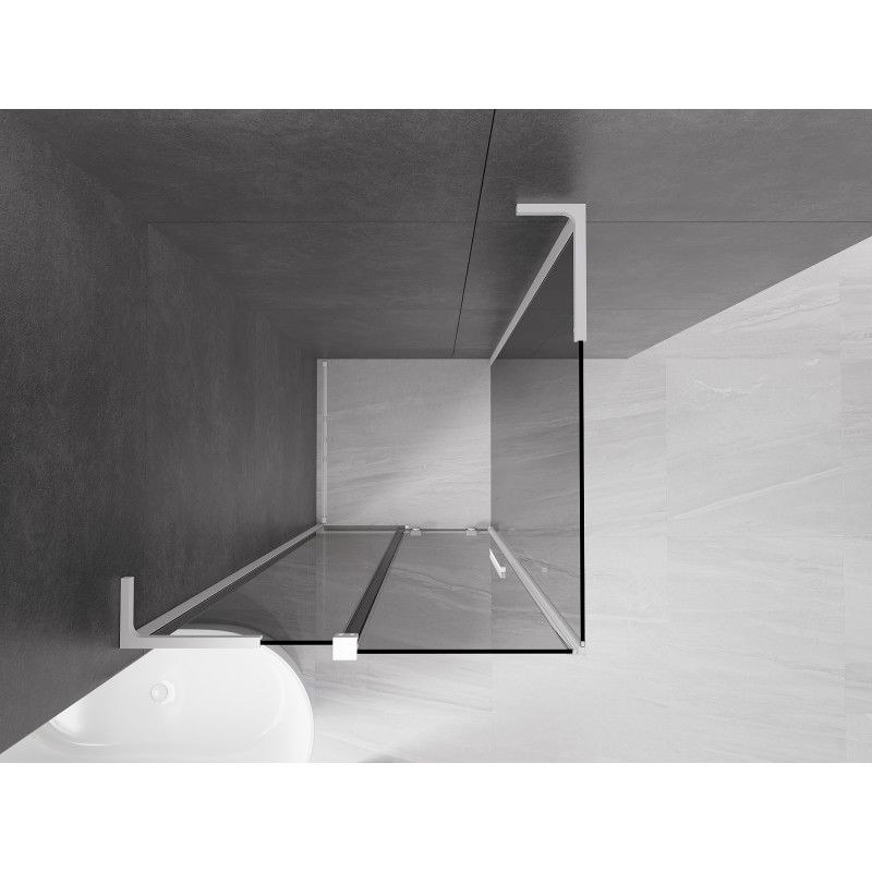 Mexen Velar L Sliding Shower Cabin 110 x 110 cm, Graphite, White - 871-110-110-43-20
