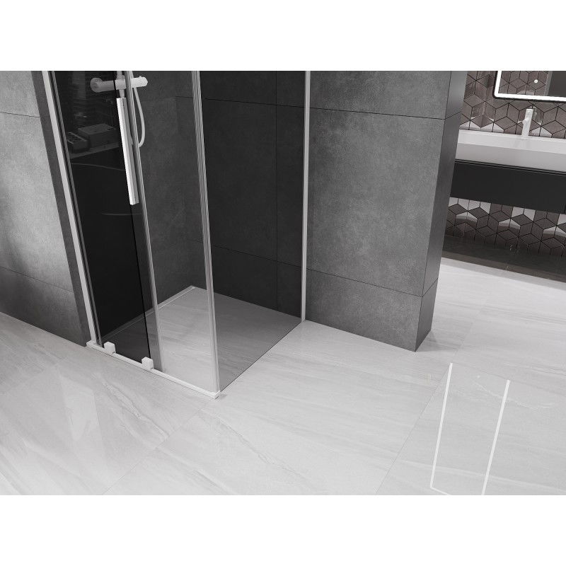 Mexen Velar L sliding shower cabin 120 x 120 cm, graphite, white - 871-120-120-43-20