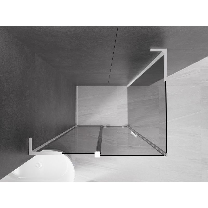 Mexen Velar L sliding shower cabin 100 x 80 cm, graphite, white - 871-100-080-43-20