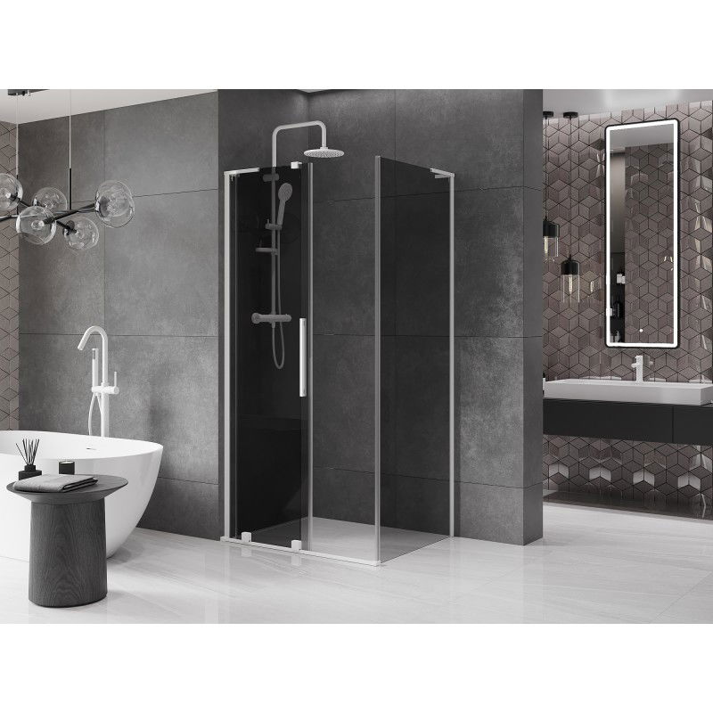 Mexen Velar L sliding shower cabin 100 x 85 cm, graphite, white - 871-100-085-43-20