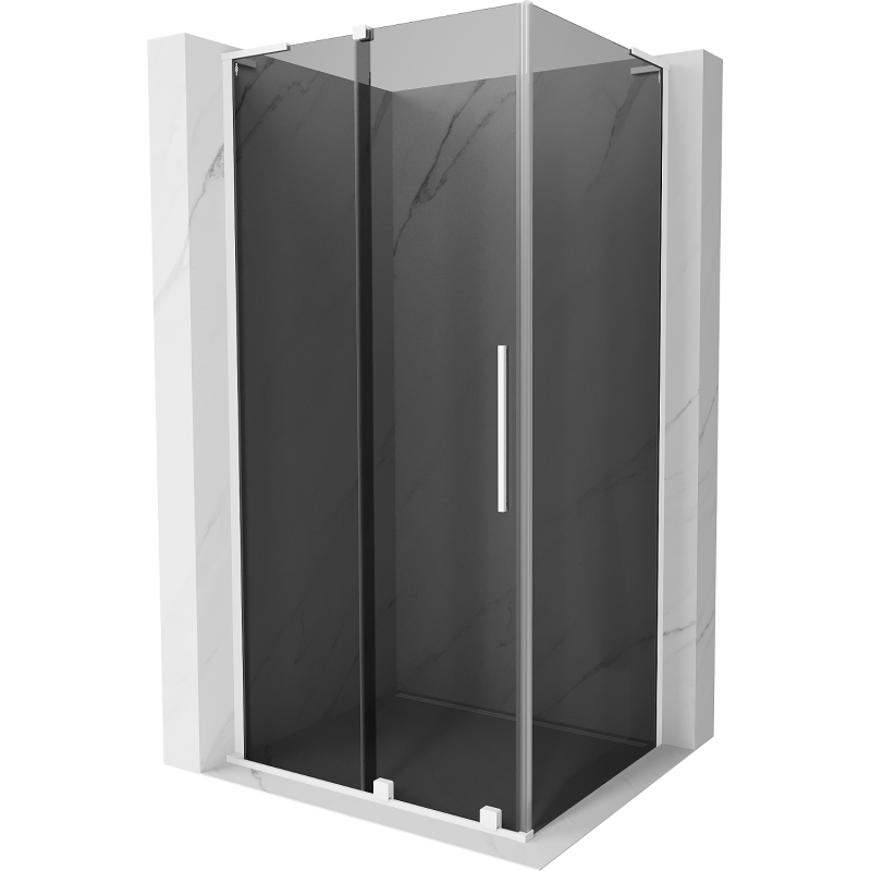 Mexen Velar L sliding shower cabin 90 x 100 cm, graphite, white - 871-090-100-43-20