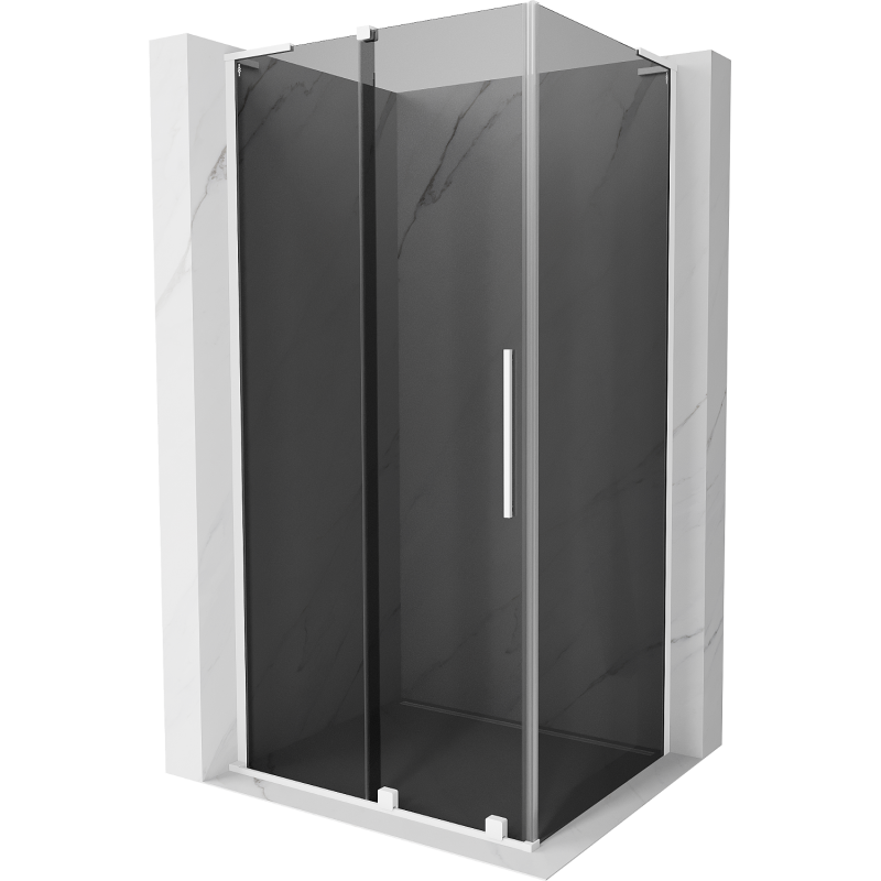 Mexen Velar L sliding shower cabin 120 x 80 cm, graphite, white - 871-120-080-43-20