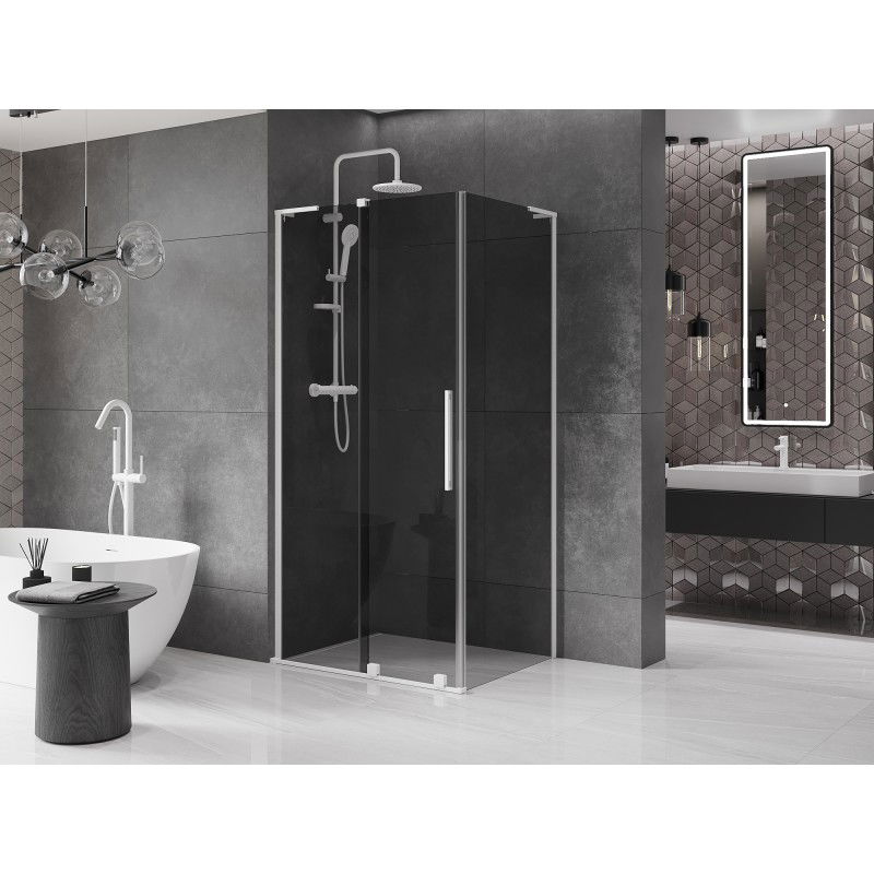 Mexen Velar L sliding shower enclosure 120 x 110 cm, graphite, white - 871-120-110-43-20