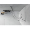 Mexen Rio semi-circular shower cabin 80 x 80 cm, transparent, chrome + Flat shower tray, white - 863-080-080-01-00-4110