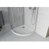 Mexen Rio shower cabin semicircular 80 x 80 cm, transparent, chrome + Flat tray, white - 863-080-080-01-00-4110