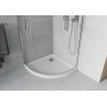 Mexen Rio semi-circular shower cabin 80 x 80 cm, transparent, chrome + Flat shower tray, white - 863-080-080-01-00-4110