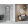 Mexen Rio semi-circular shower cabin 90 x 90 cm, transparent, chrome + Flat shower tray, white - 863-090-090-01-00-4110
