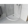 Mexen Rio semi-circular shower cabin 90 x 90 cm, transparent, chrome + Flat shower tray, white - 863-090-090-01-00-4110