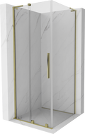 Mexen Velar L sliding shower cabin 100 x 100 cm, transparent, gold - 871-100-100-03-50