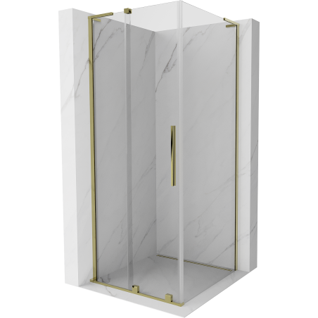 Mexen Velar L sliding shower enclosure 120 x 120 cm, transparent, gold - 871-120-120-03-50