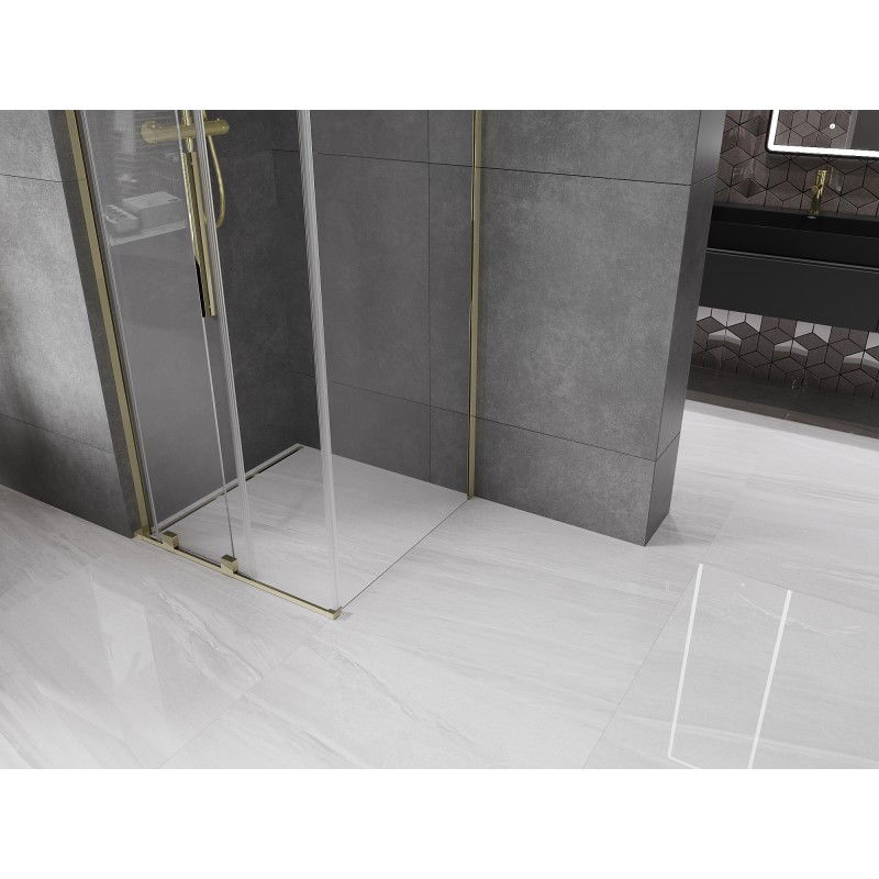 Mexen Velar L sliding shower cabin 90 x 90 cm, transparent, gold - 871-090-090-03-50