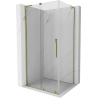 Mexen Velar L sliding shower enclosure 100 x 70 cm, transparent, gold - 871-100-070-03-50