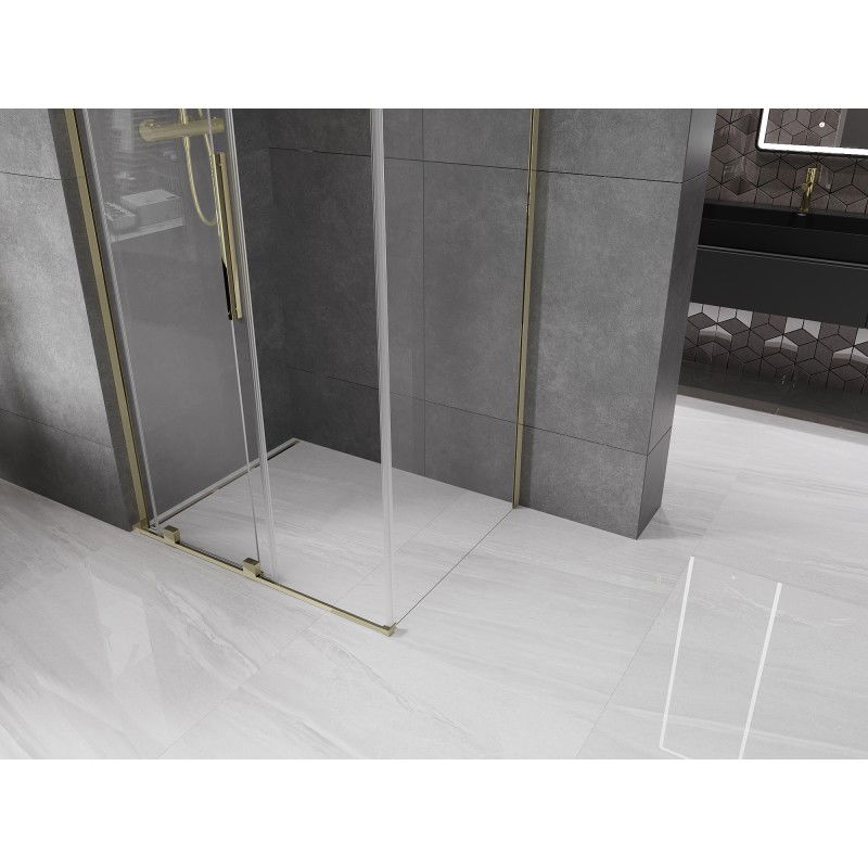 Mexen Velar L sliding shower cabin 90 x 110 cm, transparent, gold - 871-090-110-03-50