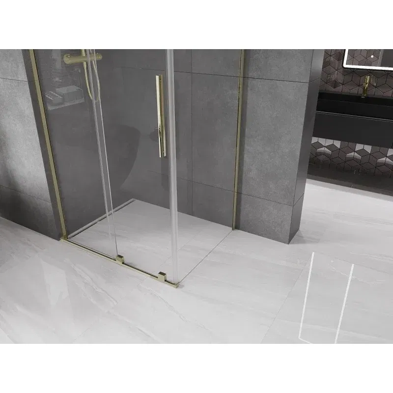 Mexen Velar L sliding shower cabin 120 x 85 cm, transparent, gold - 871-120-085-03-50